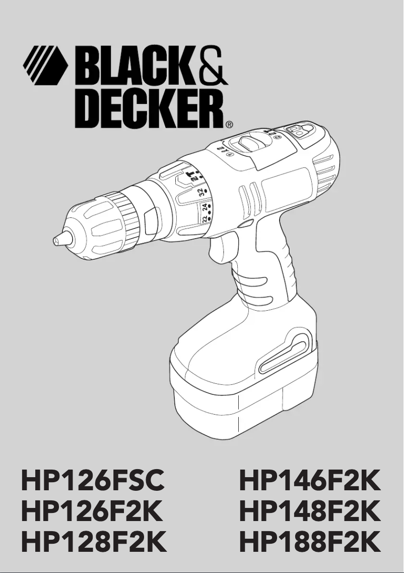 Page n°1 - Manuel utilisateur Black & Decker HP146F2K