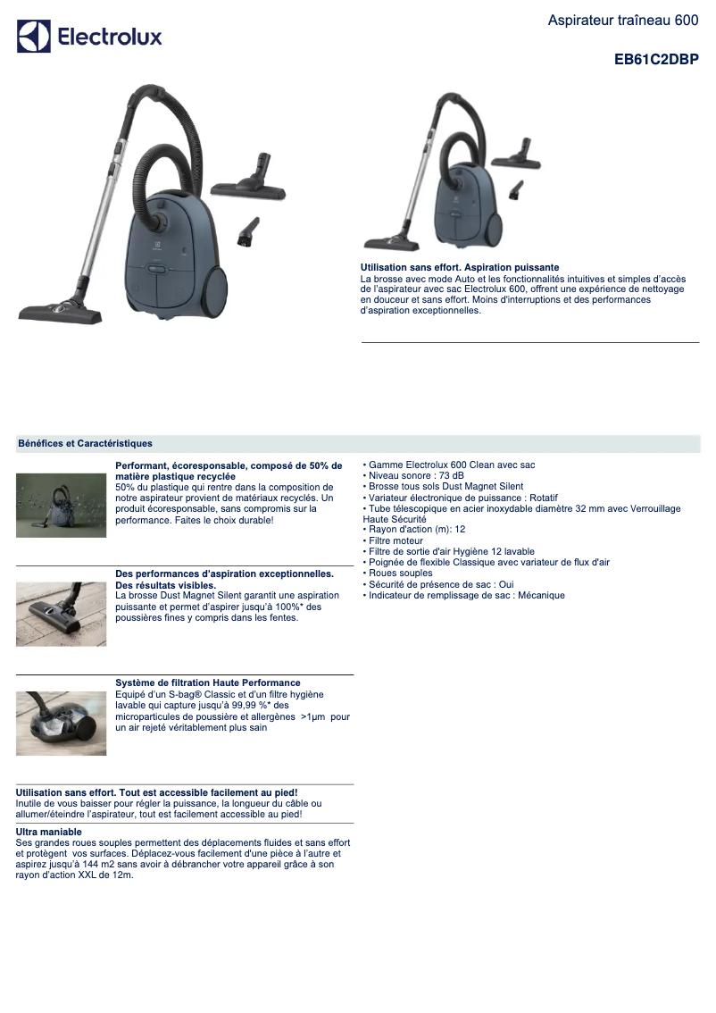 Page n°1 - Manuel utilisateur Electrolux EB61C2DBP