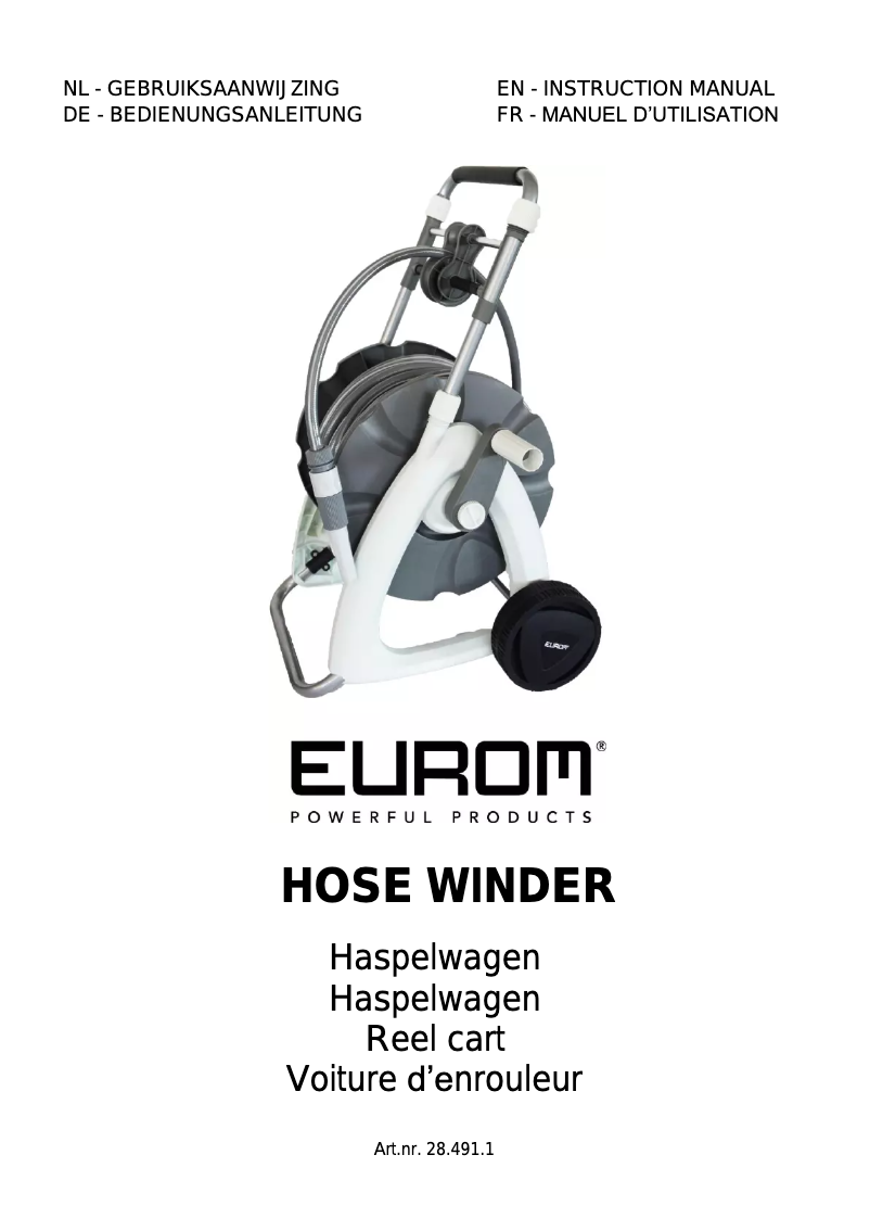 Page 1 de la notice Manuel utilisateur Eurom Hose Winder