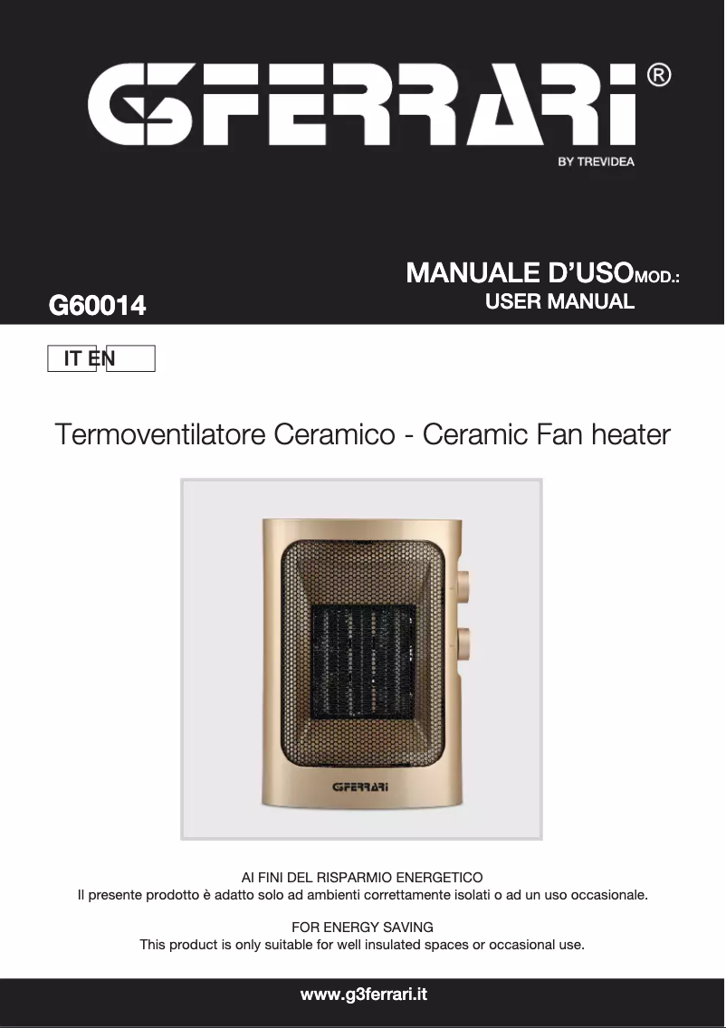 Page 1 de la notice Manuel utilisateur G3 Ferrari G60014