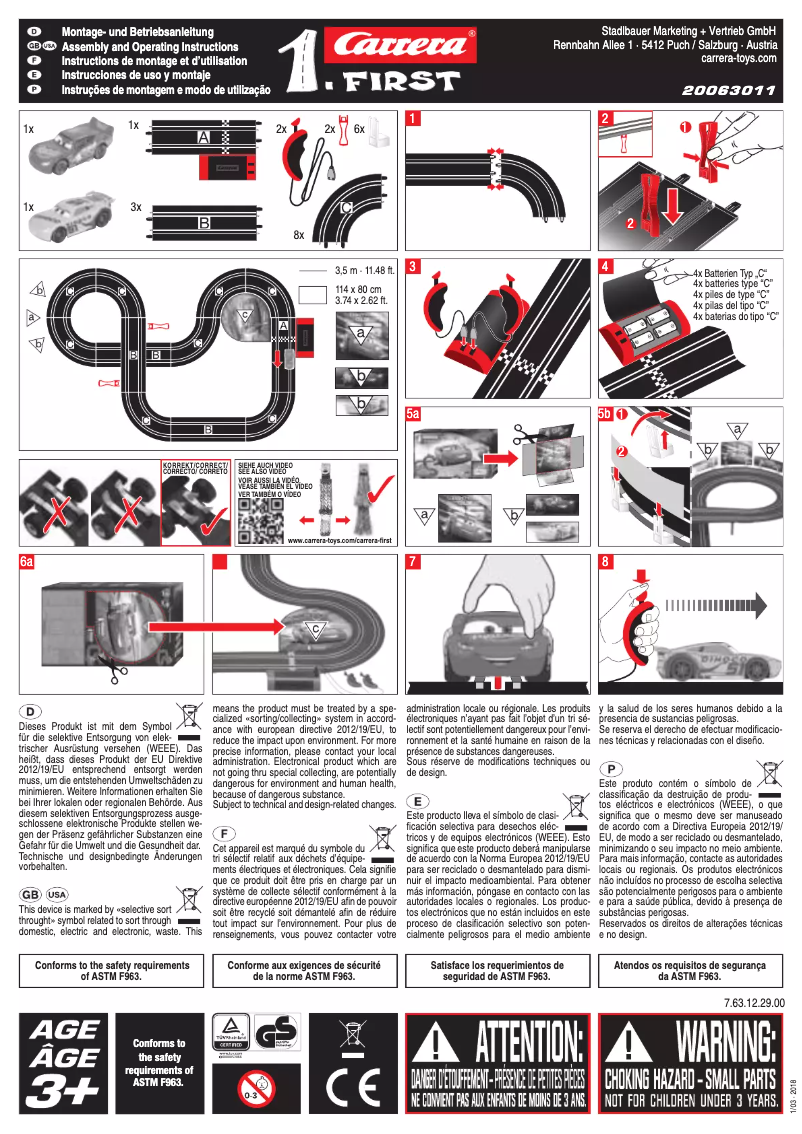 Page 1 de la notice Manuel utilisateur Carrera First