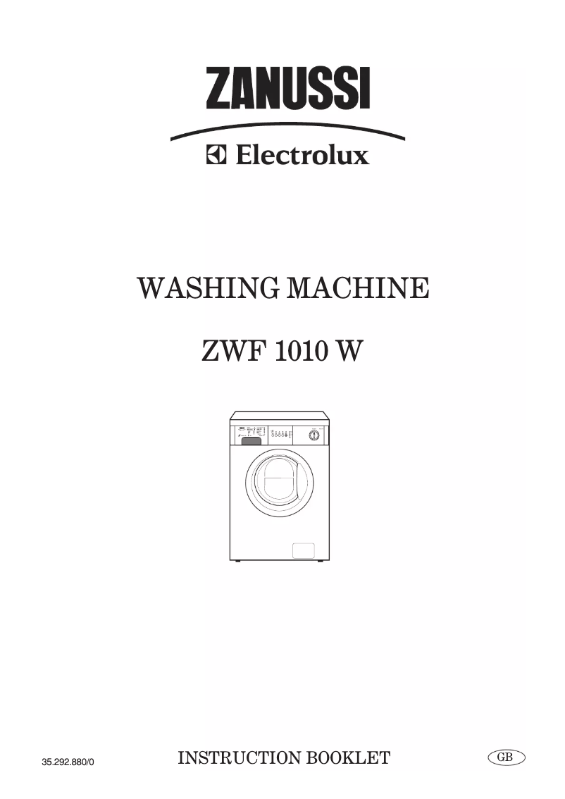 Image de la première page du manuel de l'appareil ZWF 1010 W