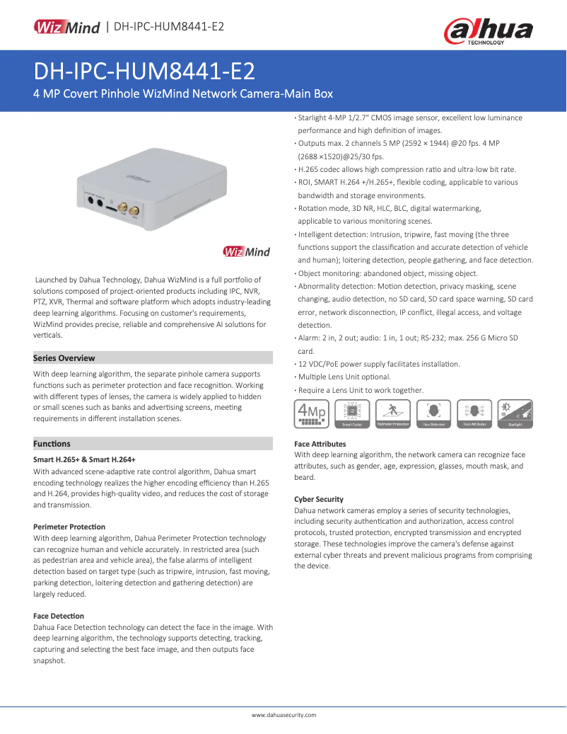 Image de la première page du manuel de l'appareil IPC-HUM8441-E2