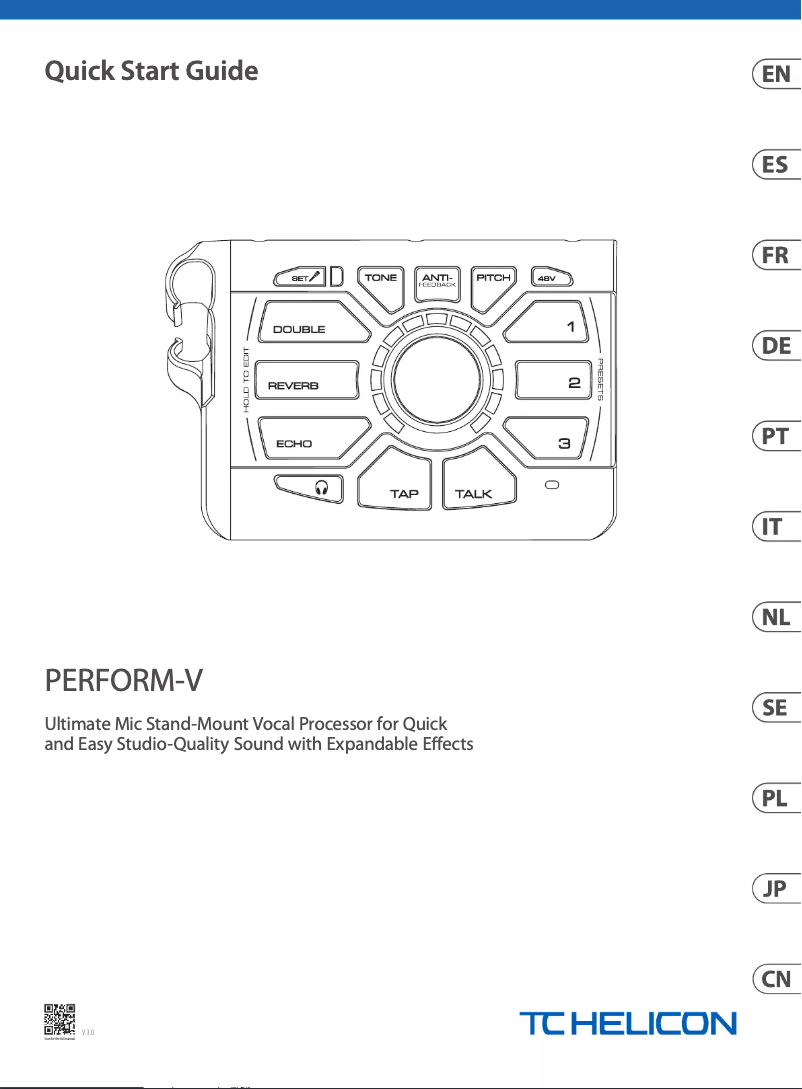 Page n°1 - Guide de démarrage rapide TC Helicon Perform-V