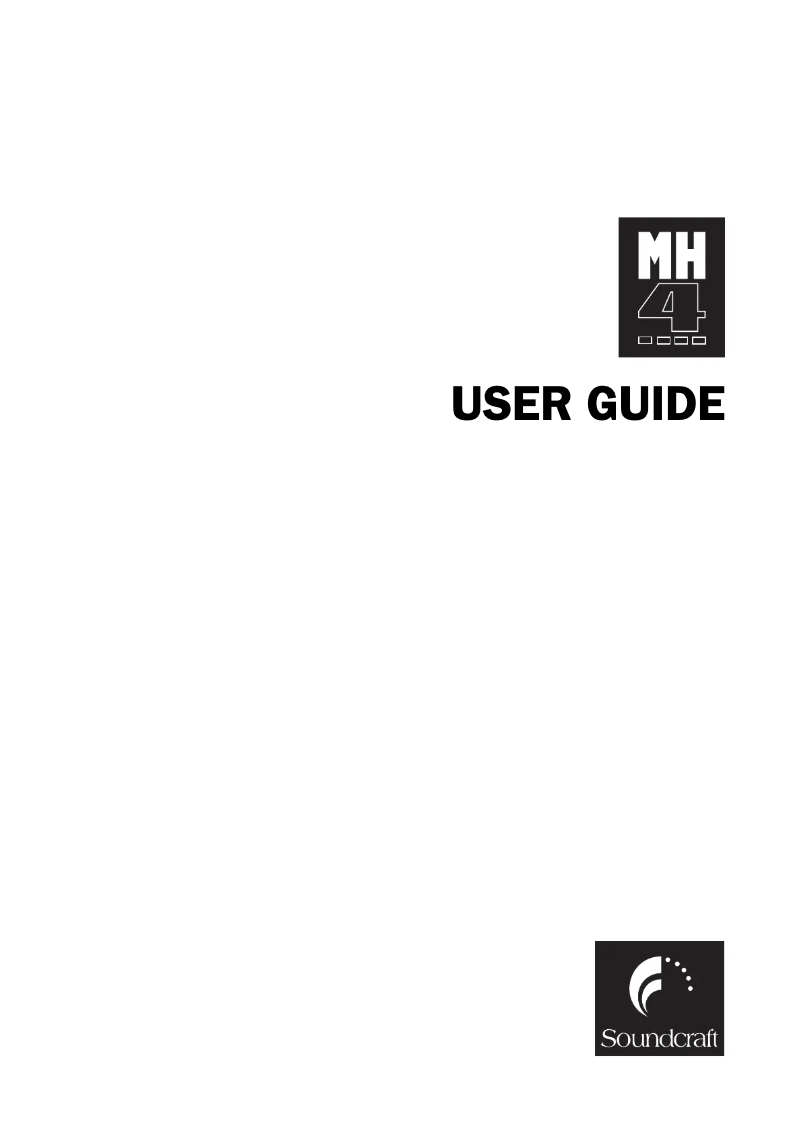 Page 1 de la notice Manuel utilisateur Soundcraft MH4