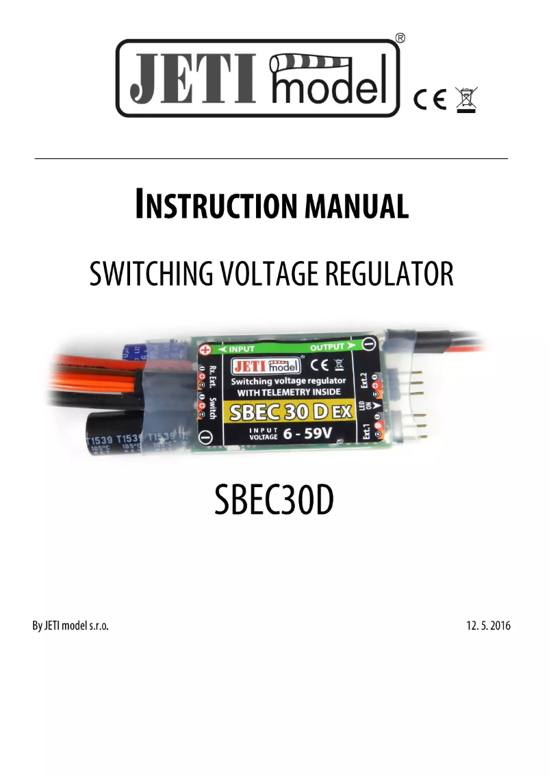 Page 1 de la notice Manuel utilisateur JETI SBEC 30D