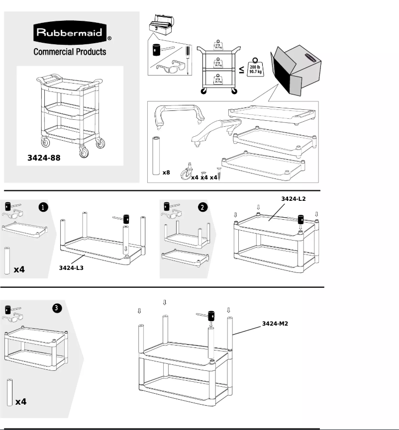 Page 1 de la notice Manuel utilisateur Rubbermaid 3424-88