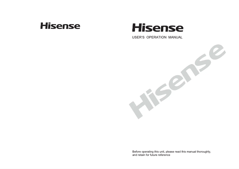 Page 1 de la notice Manuel utilisateur Hisense HWFR9012V