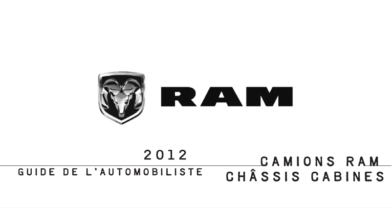 Page 1 de la notice Manuel utilisateur RAM 5500 Chassis Cab (2012)