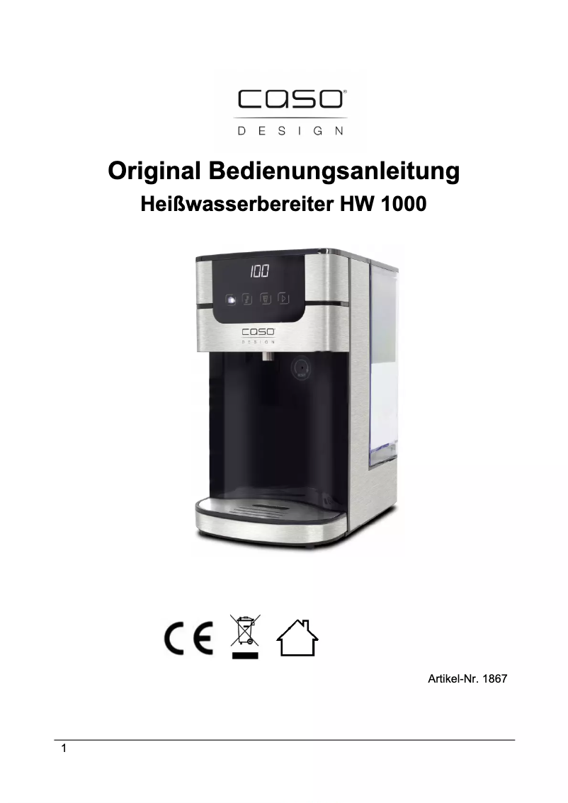 Image de la première page du manuel de l'appareil HW 1000