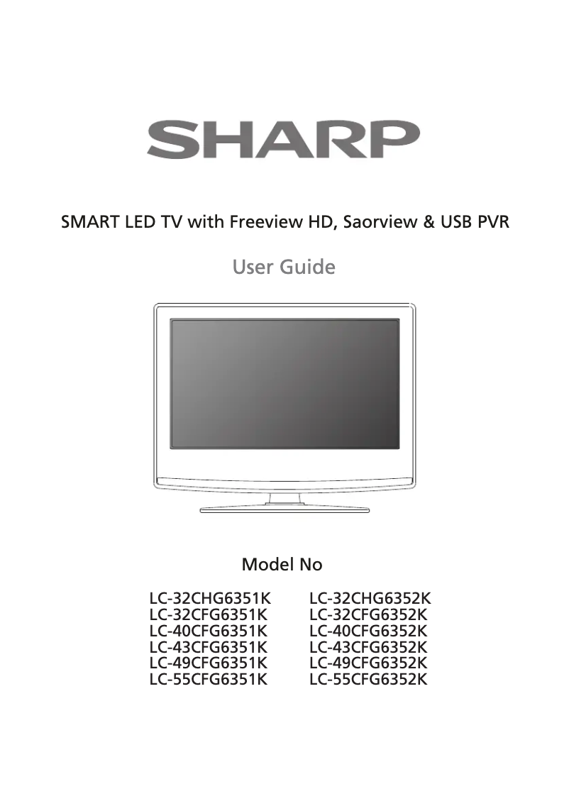 Page n°1 - Manuel utilisateur Sharp LC-55CFG6352K