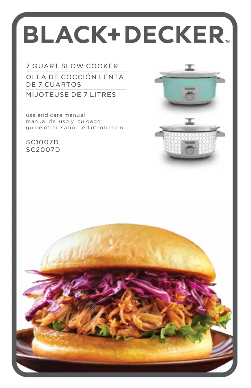 Page n°1 - Manuel utilisateur Black & Decker SC1007D