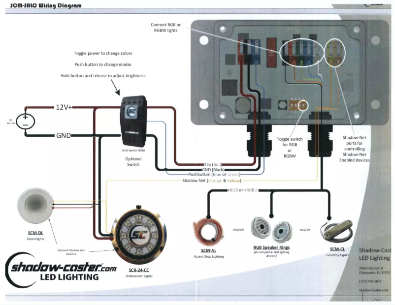 Page n°1 - Manuel utilisateur Shadow-Caster SCM-SNLC