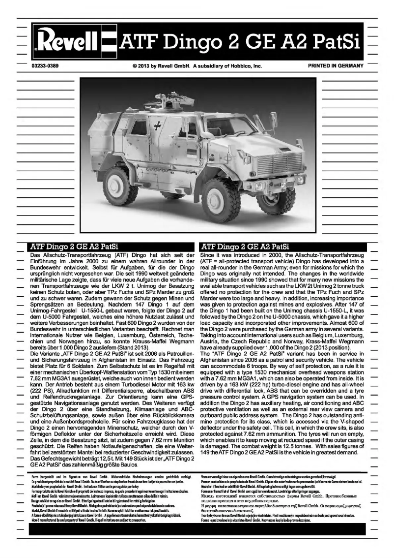 Image de la première page du manuel de l'appareil ATF Dingo 2 GE A2 PatSi