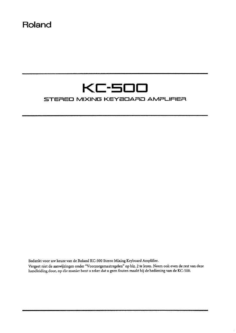 Page 1 de la notice Manuel utilisateur Roland KC-500