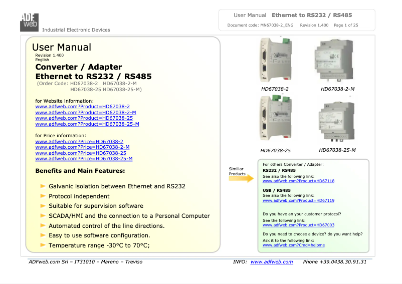 Page n°1 - Manuel utilisateur Wachendorff HD67038