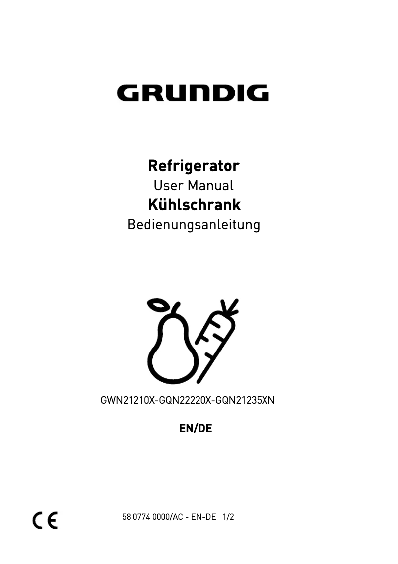 Page 1 de la notice Manuel utilisateur Grundig GQN21235XN