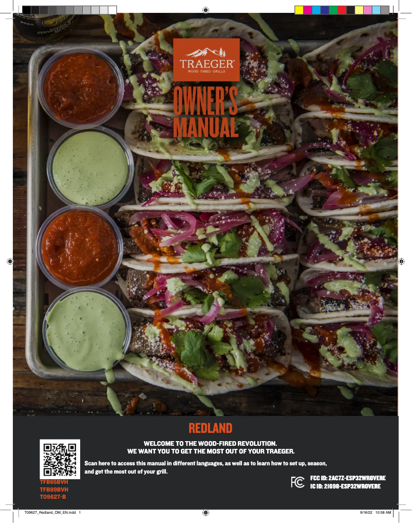 Page 1 de la notice Manuel utilisateur Traeger Redland