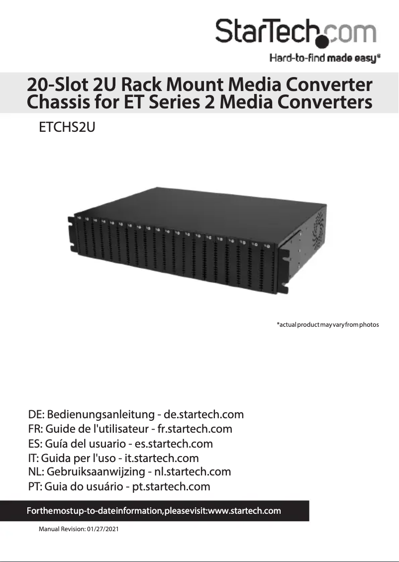 Page n°1 - Manuel utilisateur StarTech.com ETCHS2U