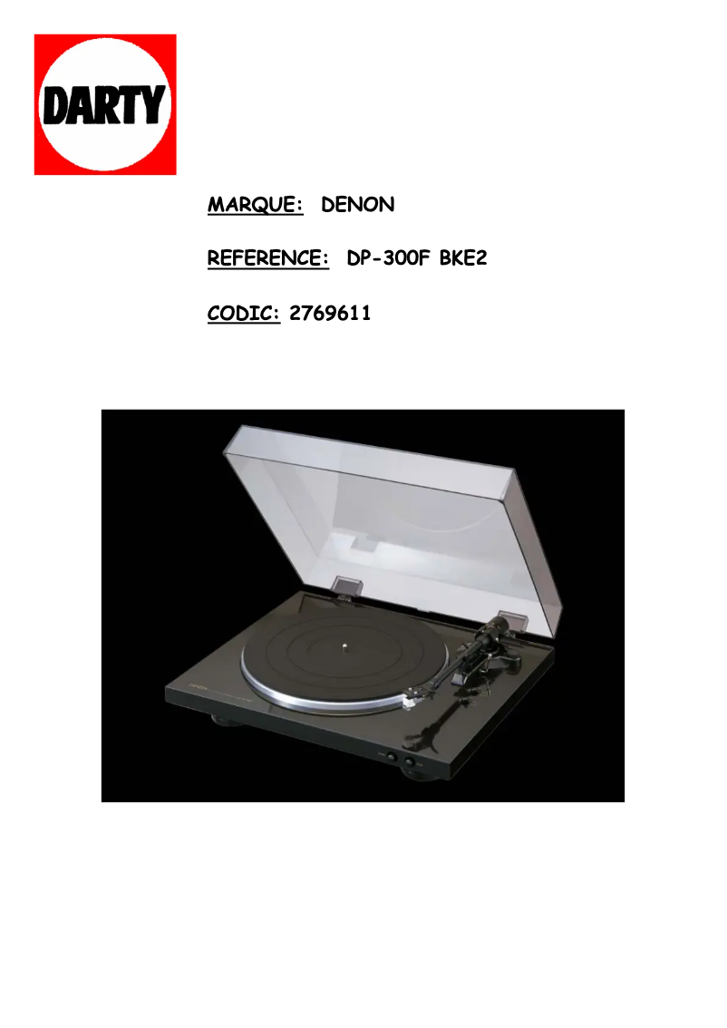 Image de la première page du manuel de l'appareil DP-300F