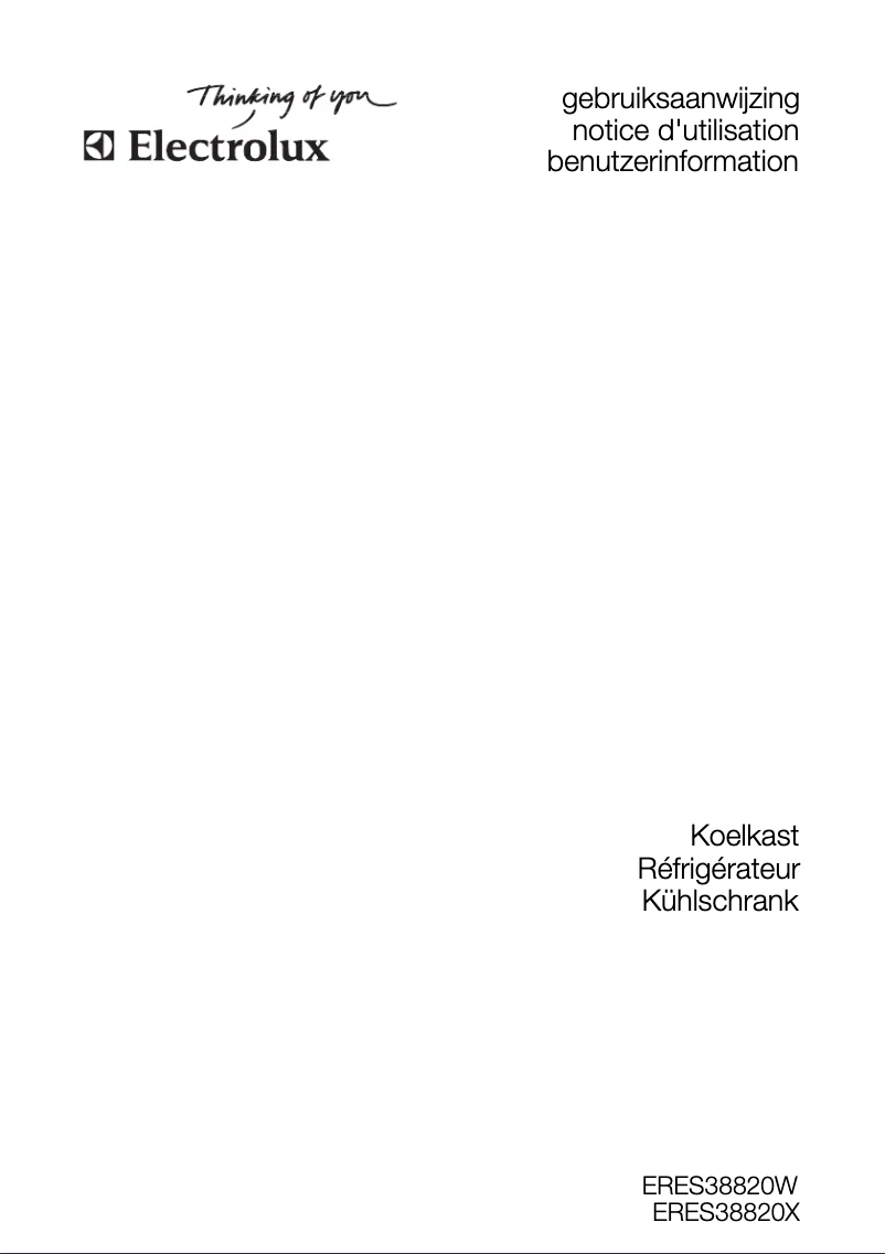 Page 1 de la notice Manuel utilisateur Electrolux ERES38820W