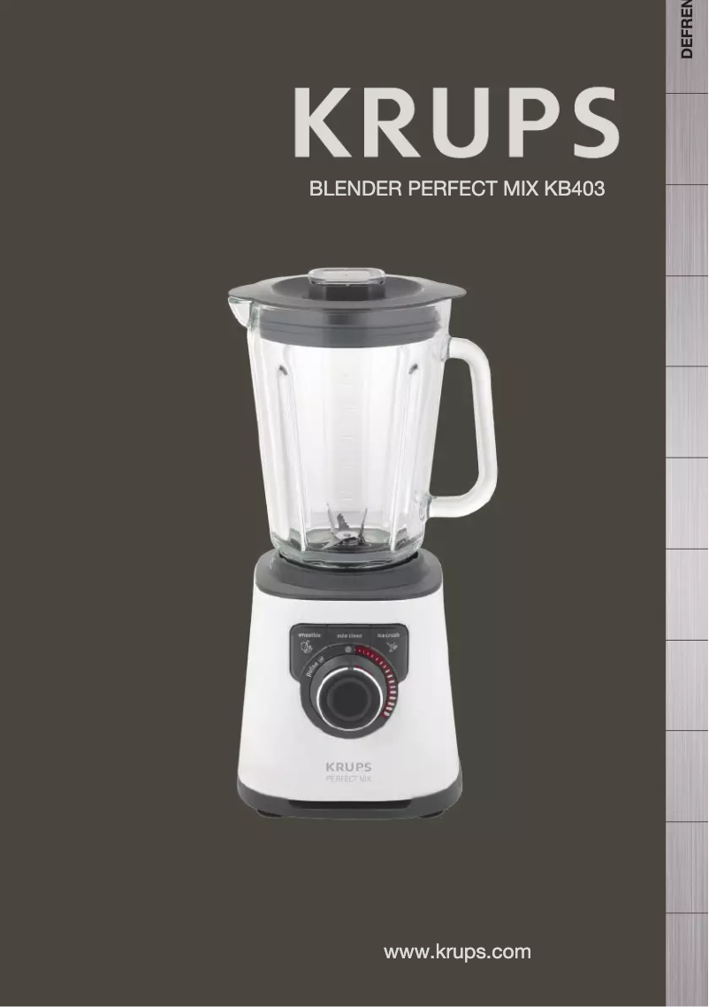 Page 1 de la notice Manuel utilisateur Krups Perfectmix+
