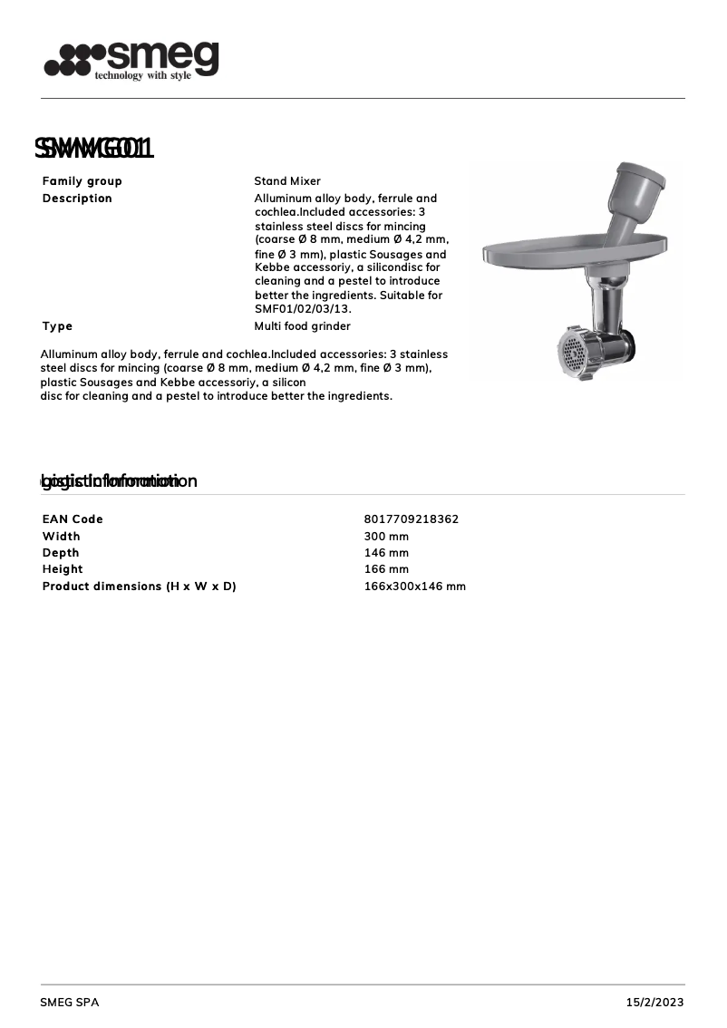 Page n°1 - Brochure Smeg SMMG01