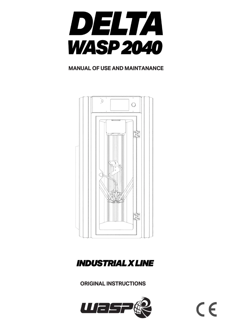 Page 1 de la notice Manuel utilisateur Wasp Delta 2040 INDUSTRIAL X