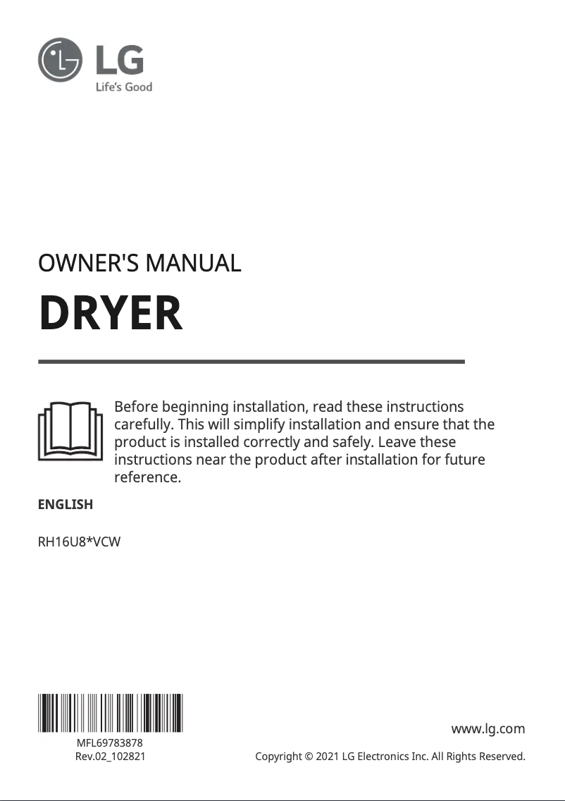 Página 1 del manual Manual de usuario LG RH16U8EVCW