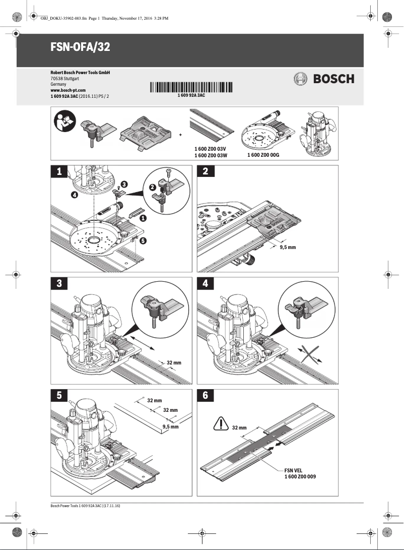 Page 1 de la notice Manuel utilisateur Bosch FSN 2100 Professional