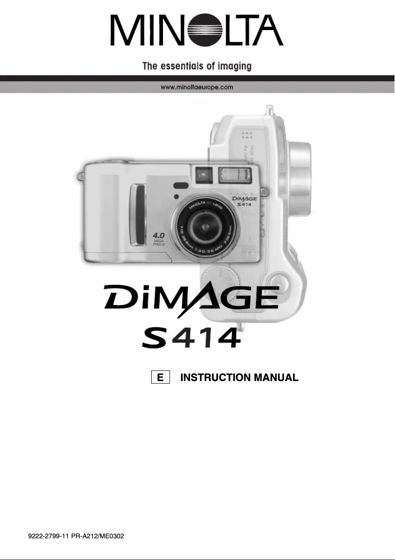 Page n°1 - Manuel utilisateur Konica Minolta Dimage S414