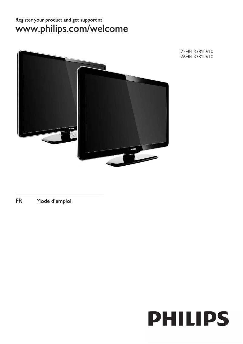 Page 1 de la notice Manuel utilisateur Philips 26HFL3381D