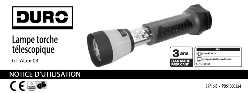 Página 1 del manual Manual de usuario DURO GT-ALex-03