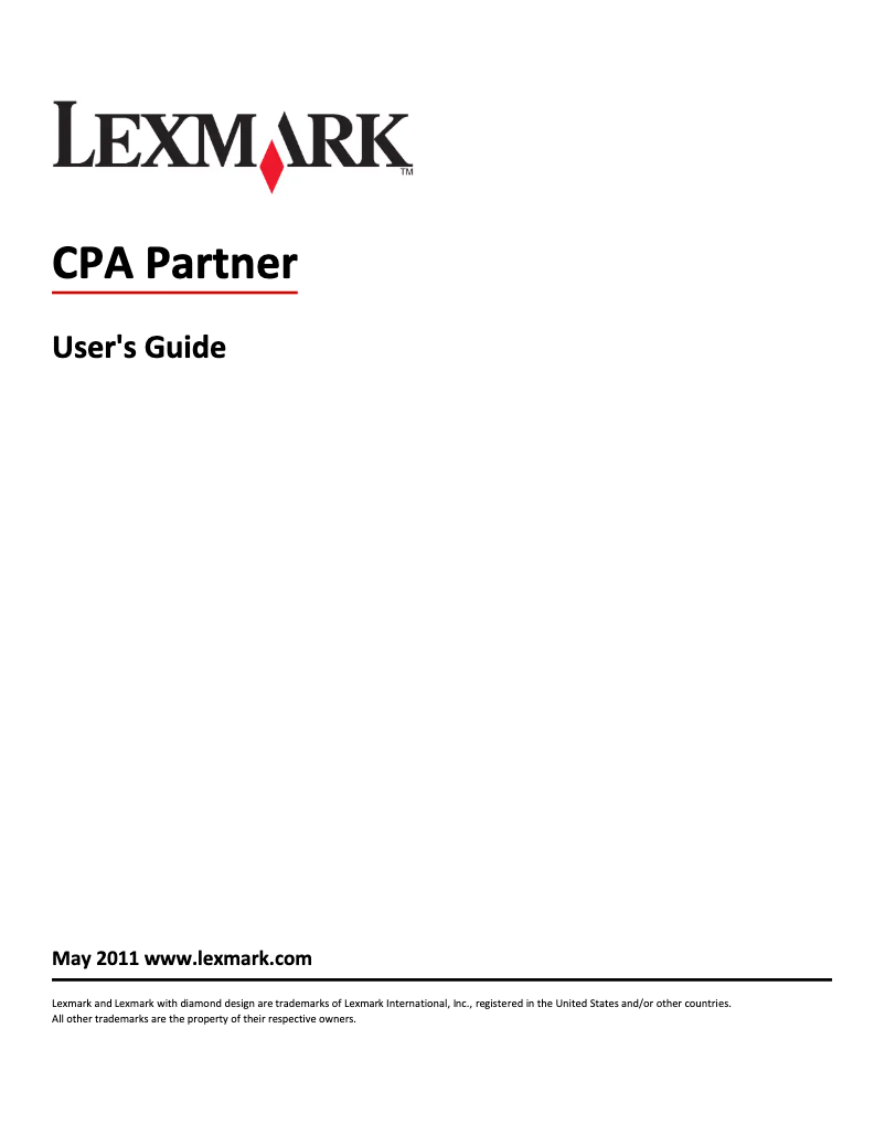Página 1 del manual Manual de usuario Lexmark CPA Partner