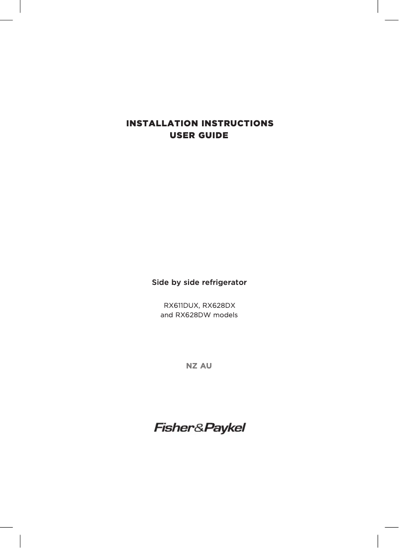 Page n°1 - Manuel utilisateur Fisher & Paykel RX611DUX1