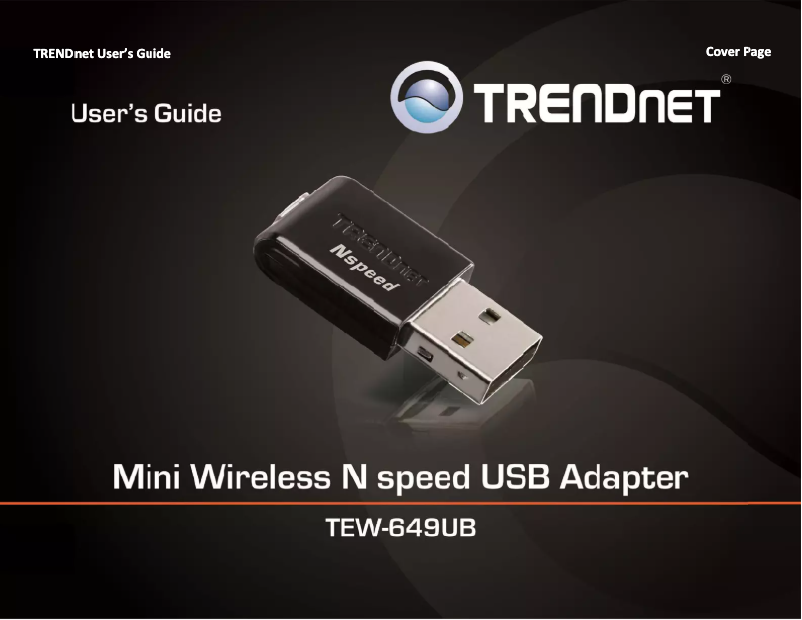 Page n°1 - Manuel utilisateur TRENDnet TEW-649UB