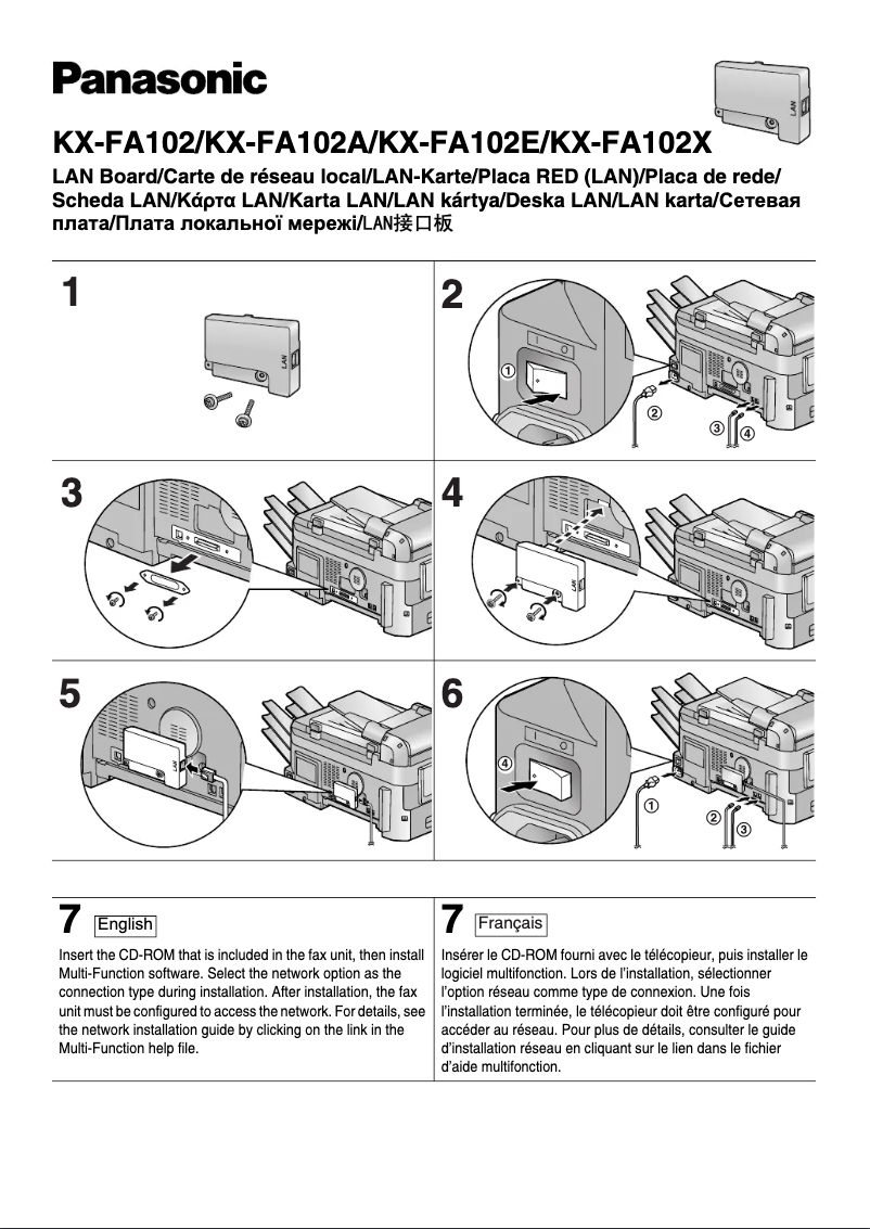 Image de la première page du manuel de l'appareil KX-FA102