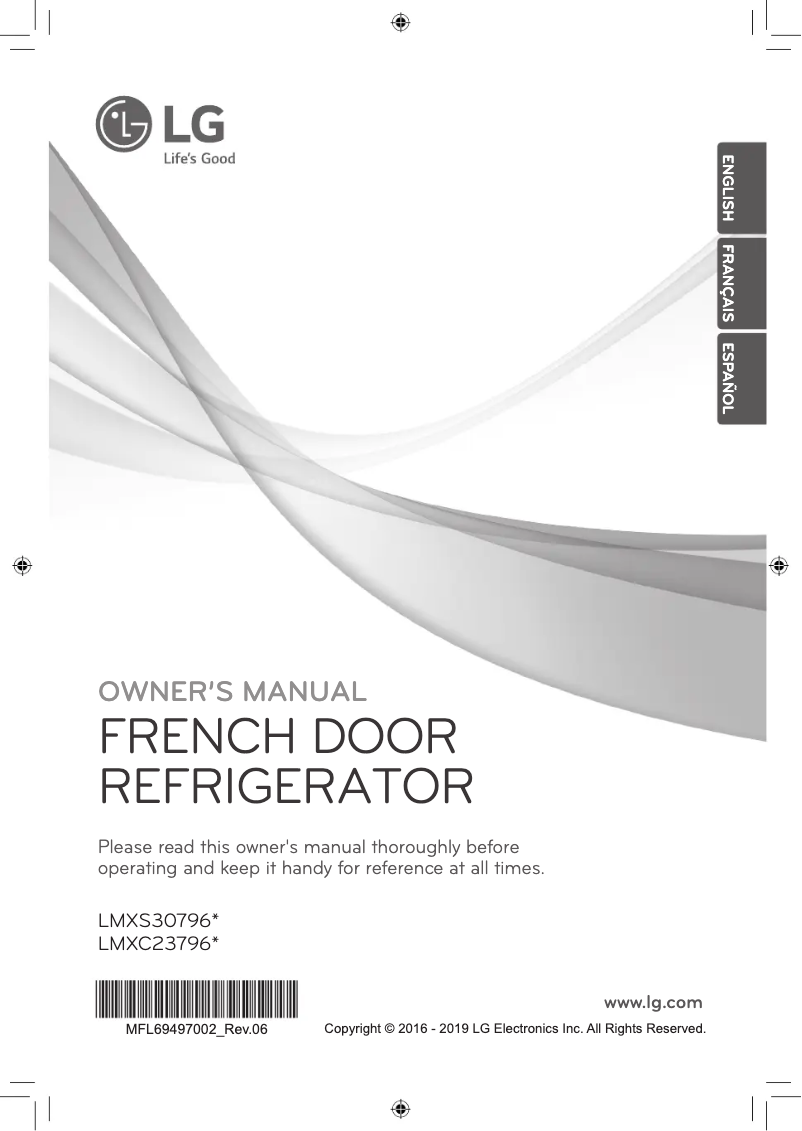 Image de la première page du manuel de l'appareil LMXS30796D