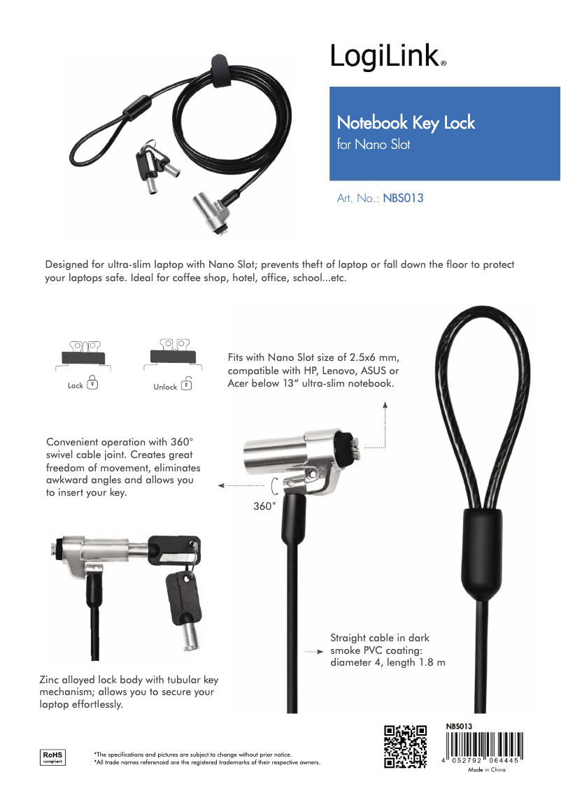 Página 1 del manual Manual de usuario LogiLink NBS013