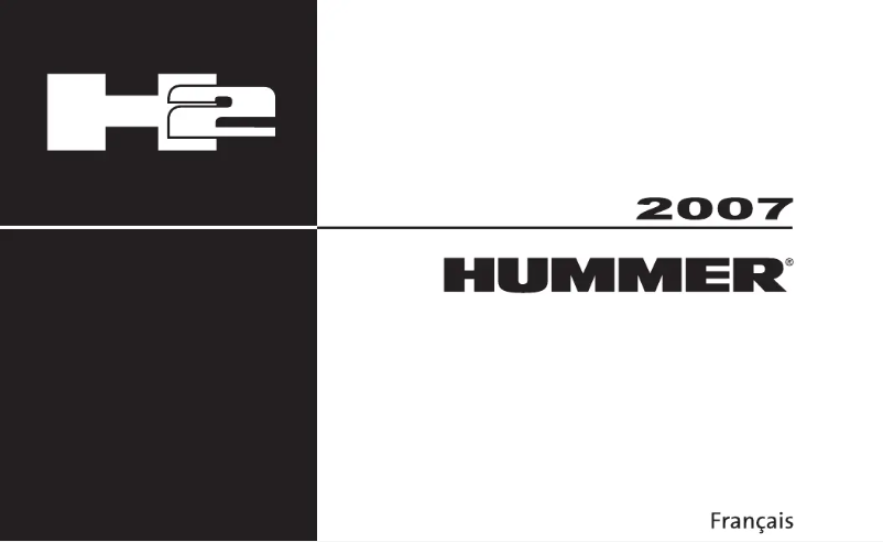 Page n°1 - Manuel utilisateur Hummer H2 (2007)