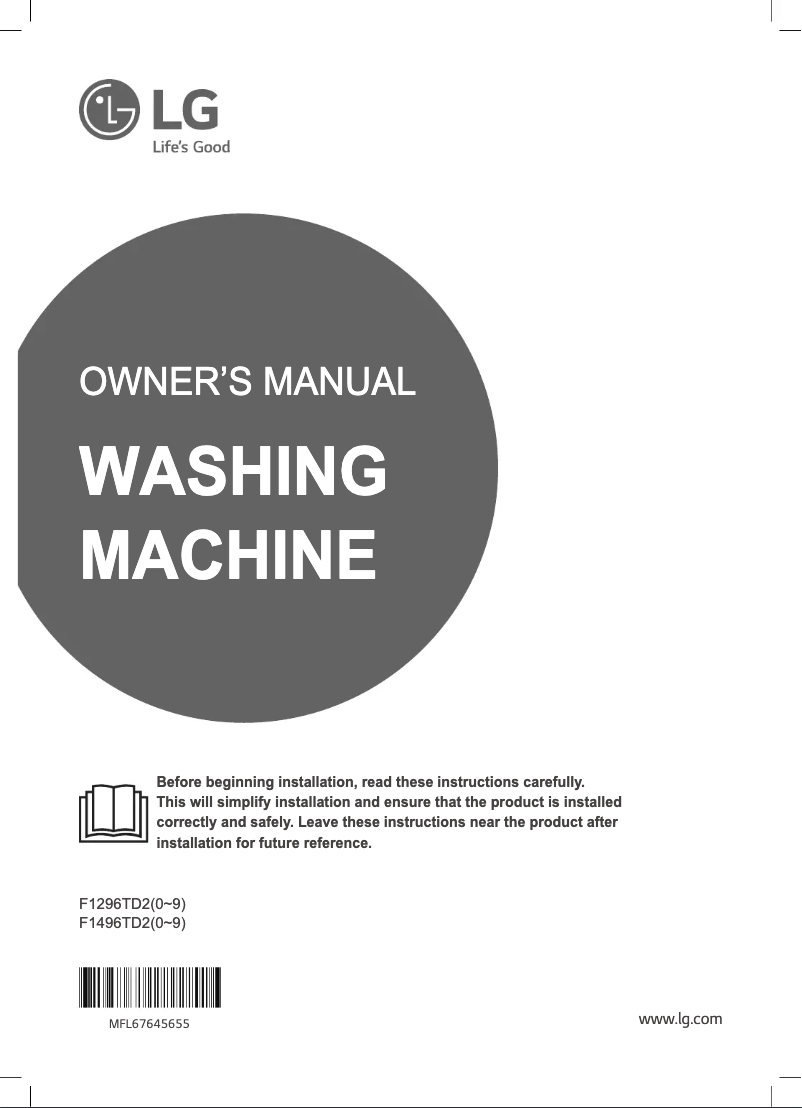 Page 1 de la notice Manuel utilisateur LG F1496TD23