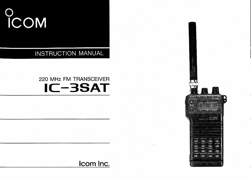 Page n°1 - Manuel utilisateur ICOM IC-3SAT