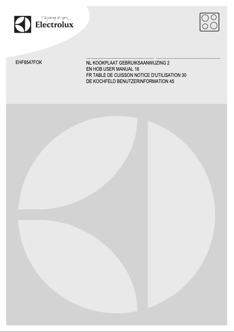 Page n°1 - Manuel utilisateur Electrolux EHF6547