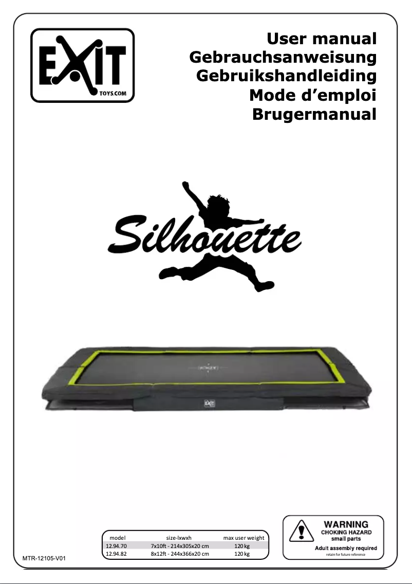 Page 1 de la notice Manuel utilisateur EXIT Silhouette Inground