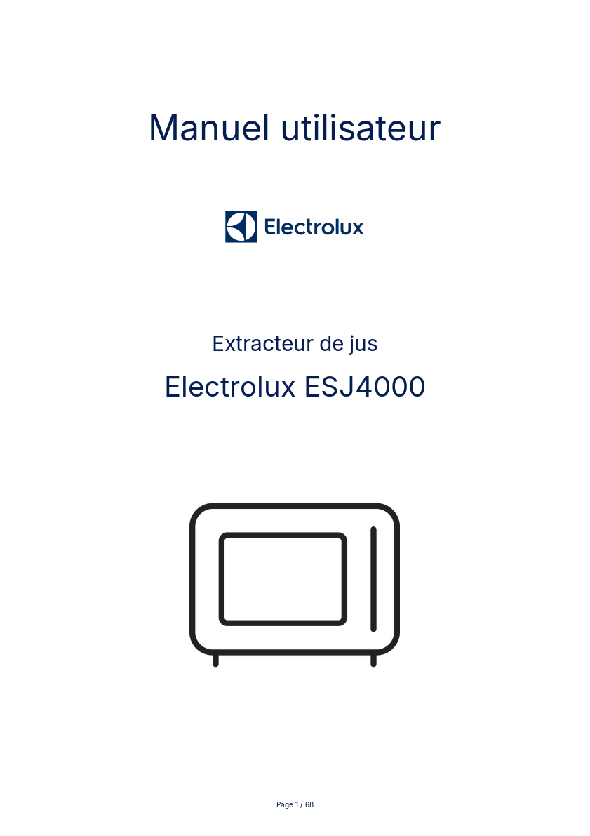 Image de la première page du manuel de l'appareil ESJ4000