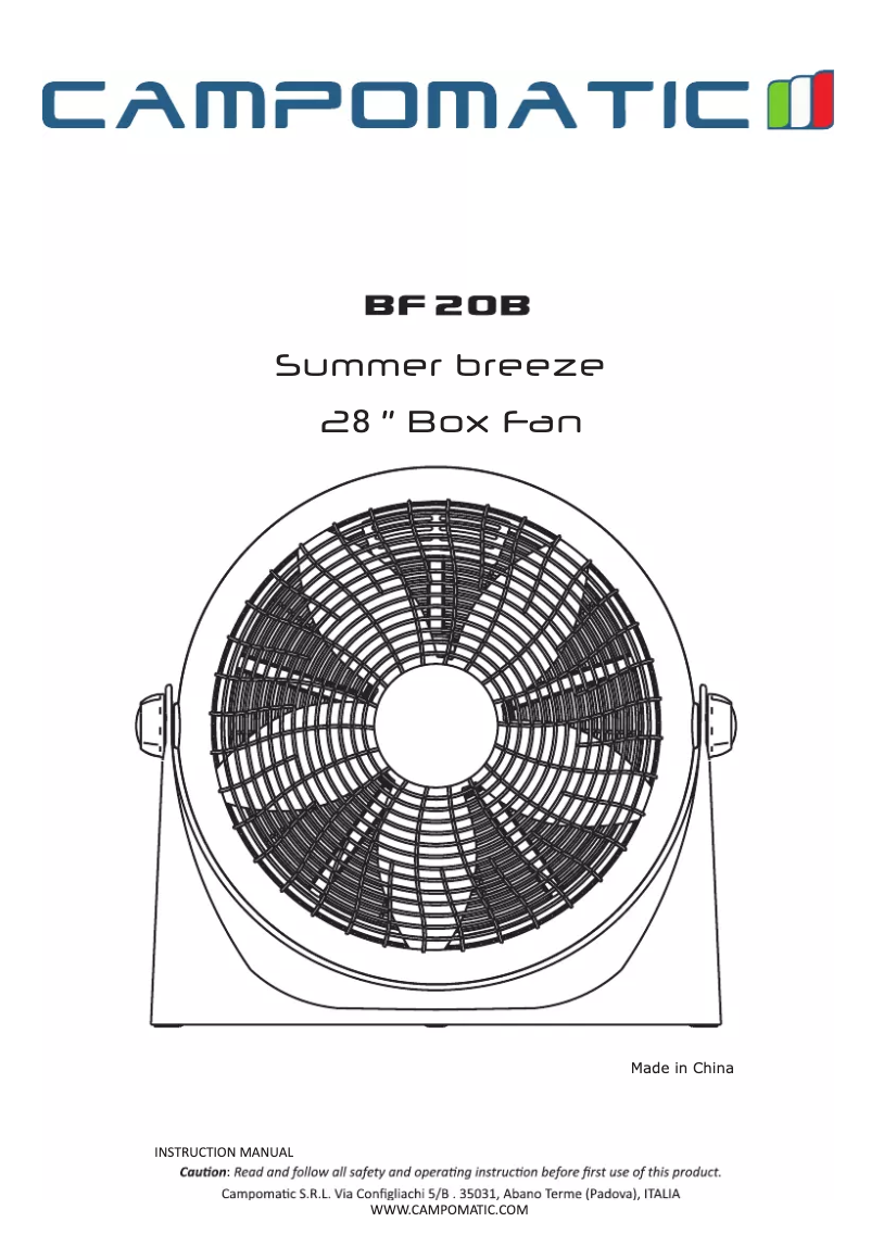 Page 1 de la notice Manuel utilisateur Campomatic BF20B