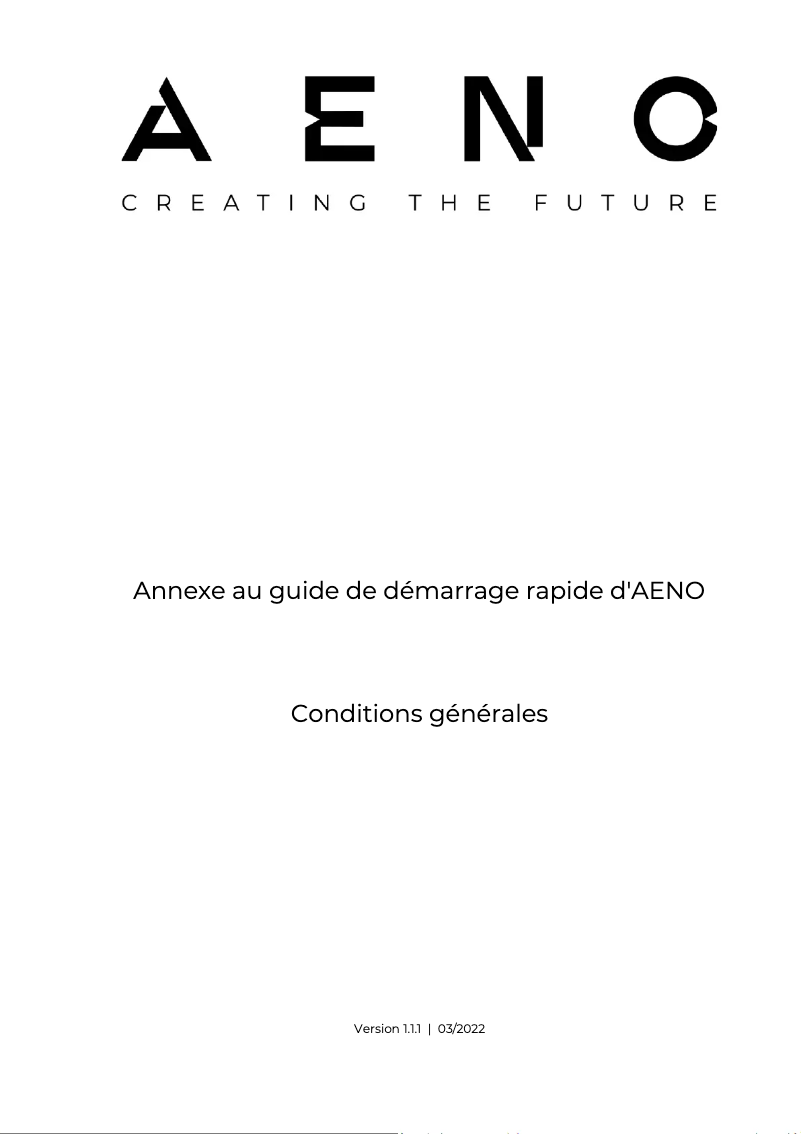 Page n°1 - Manuel utilisateur AENO HB1