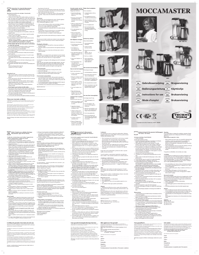 Image de la première page du manuel de l'appareil KTB 741