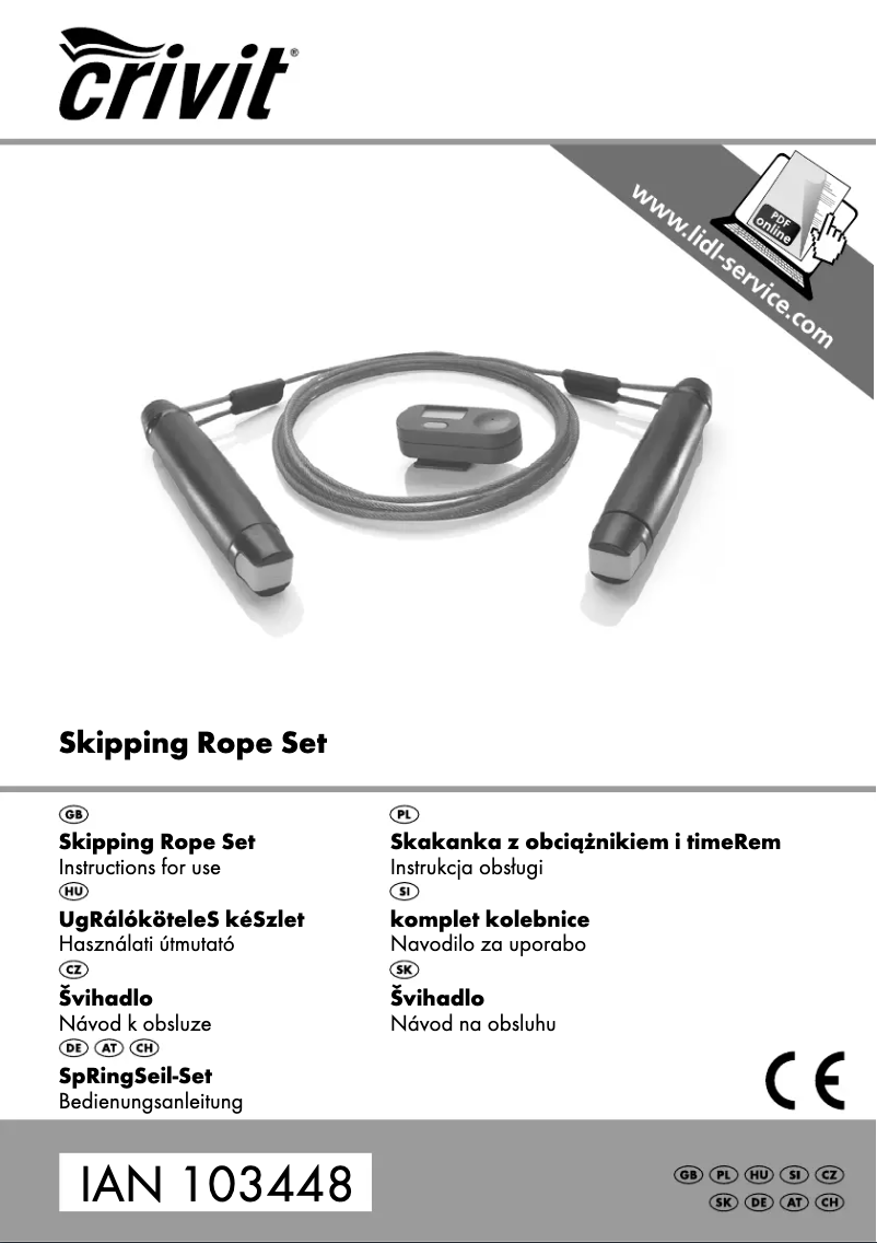 Page 1 de la notice Manuel utilisateur Crivit IAN 103448