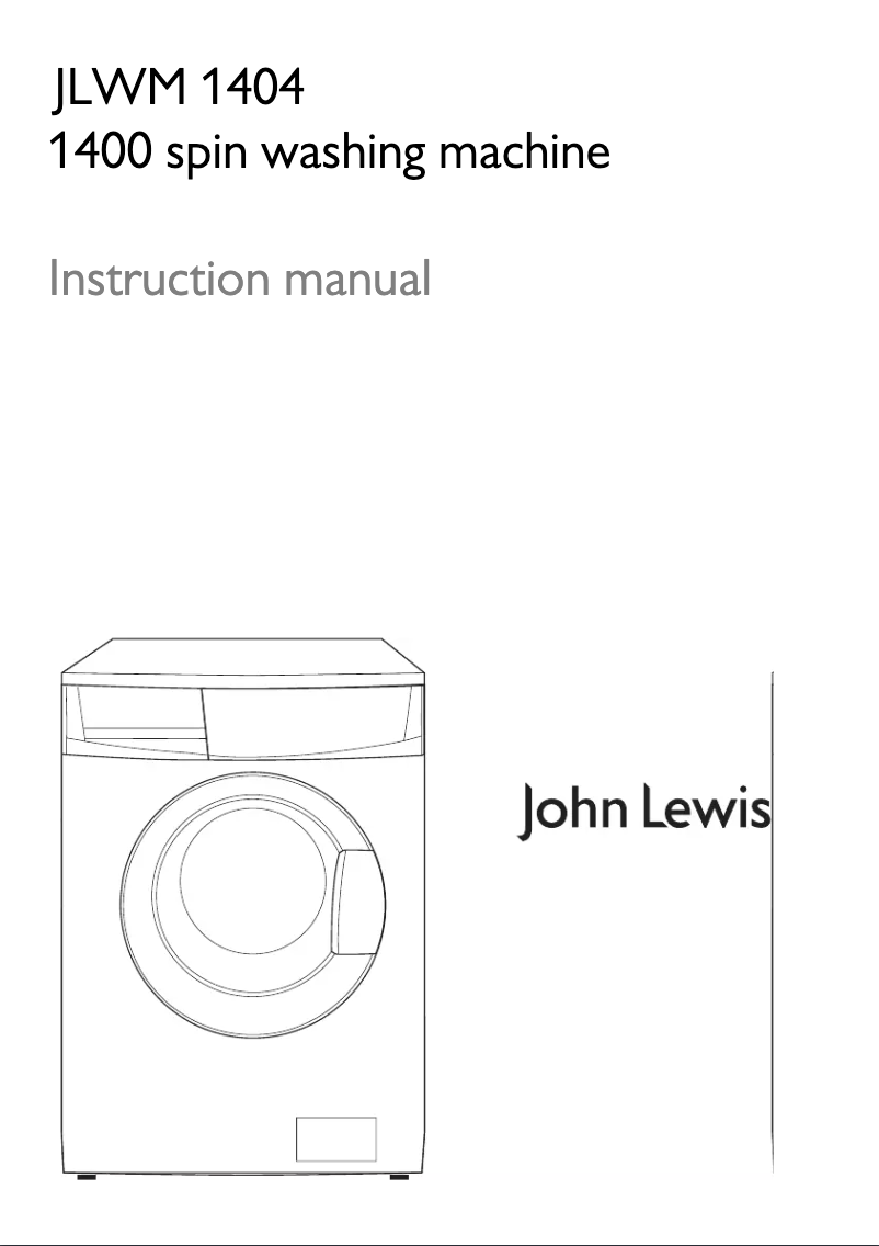 Page n°1 - Manuel utilisateur John Lewis JLWM 1404